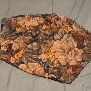 60”x11” Brown Flowered Scarf